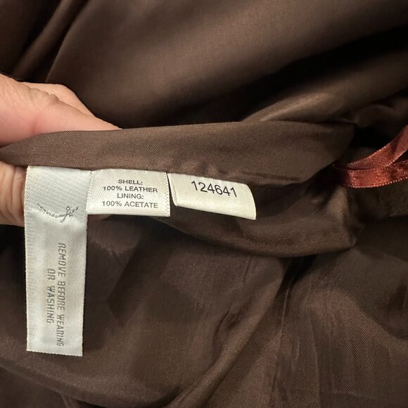 100% Leather Brown Suede Knee Length Skirt ATL Sz 4 Dark academia western - Picture 7 of 8